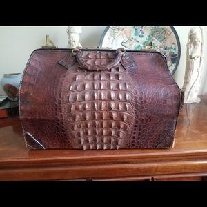 Vintage Crocodile luggage satchel weekender
